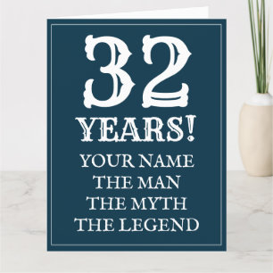 Happy 32nd Birthday card for boyfriend or partner