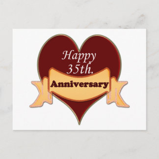 Happy 35th. Anniversary Postcard