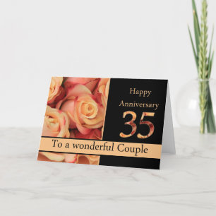 Happy 35th Anniversary roses Card