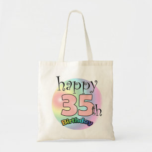 Happy 35th Birthday (roze) Tote Bag