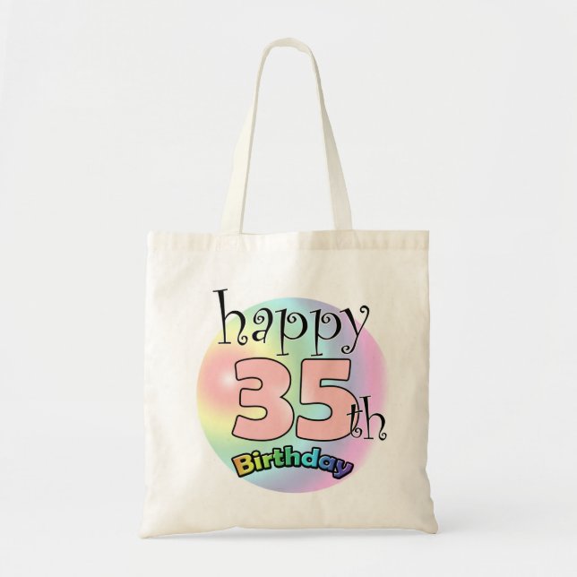 Happy 35th Birthday (roze) Tote Bag (Front)