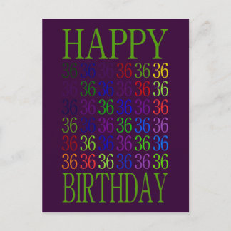 Happy 36th Birthday Postcard