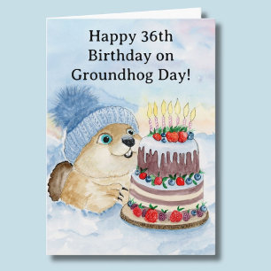  Happy 36th Groundhog Day Birthday  Card