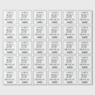 HAPPY 38TH BIRTHDAY; Art Deco Style; Custom Name Wrapping Paper