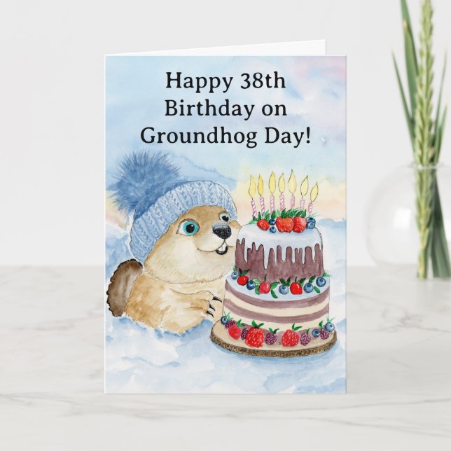  Happy 38th Groundhog Day Birthday  Card (Front)