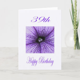 Happy 39th Birthday purple Blossom Card