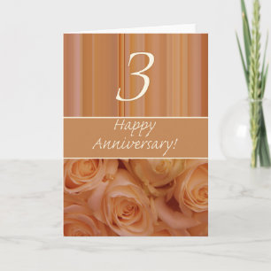 Happy 3rd Anniversary roses Card