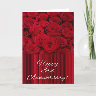 Happy 3rd Anniversary roses Card