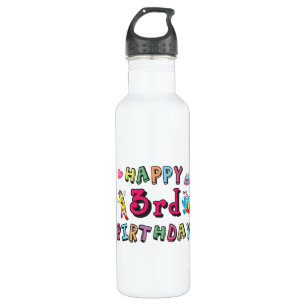 Happy 3rd Birthday 3 year old b-day wishes 710 Ml Water Bottle