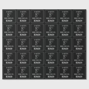 HAPPY 3RD BIRTHDAY; Art Deco Style w/ Custom Name Wrapping Paper