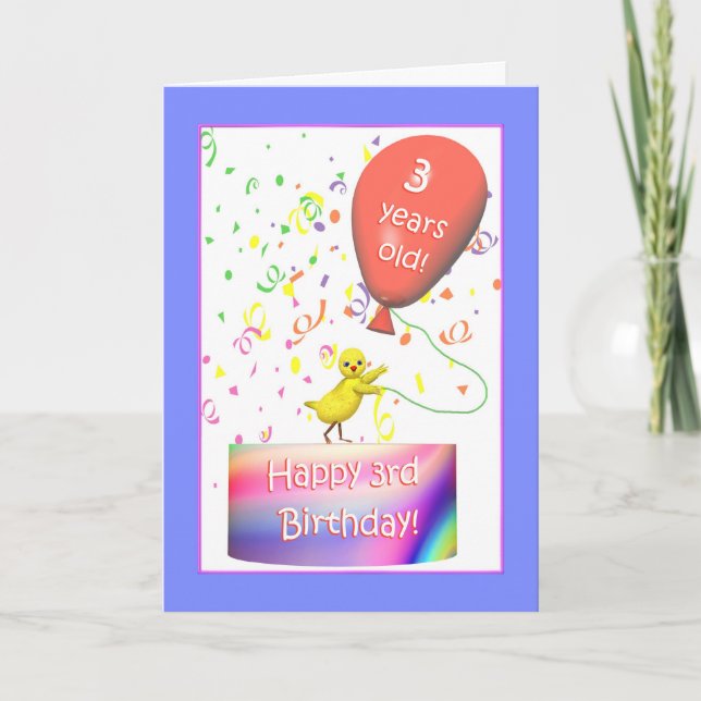 Happy 3rd Birthday Chicken Card (Front)
