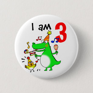 Happy 3rd Birthday ( I am 3 ) 6 Cm Round Badge