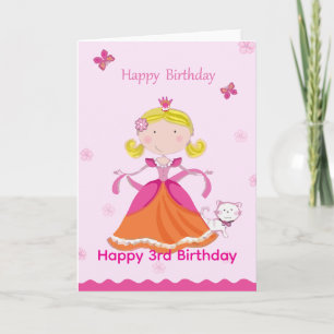 Happy 3rd Birthday Princess Card