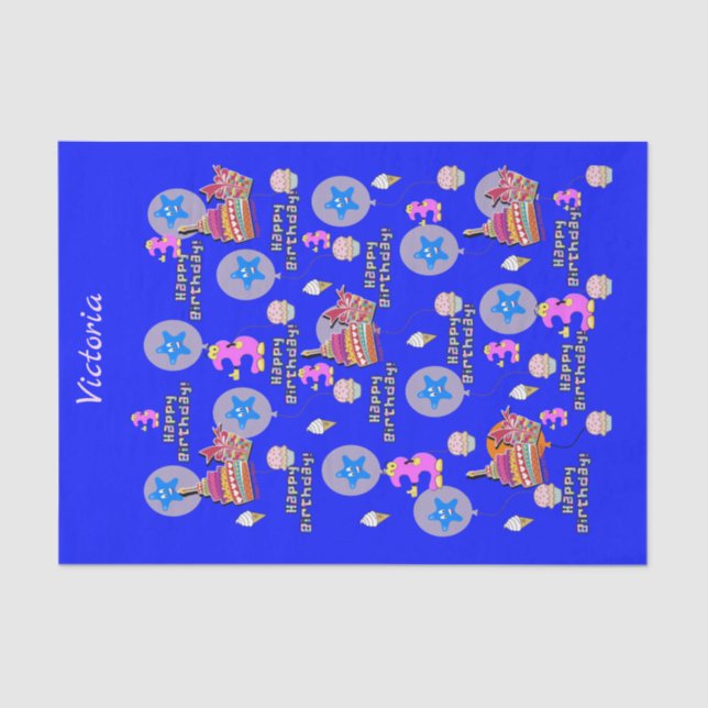 Happy 3rd Birthday Tissue Paper #3 (Front)