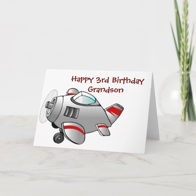 **HAPPY 3rd BIRTHDAY TO OUR GRANDSON** Card (Front)