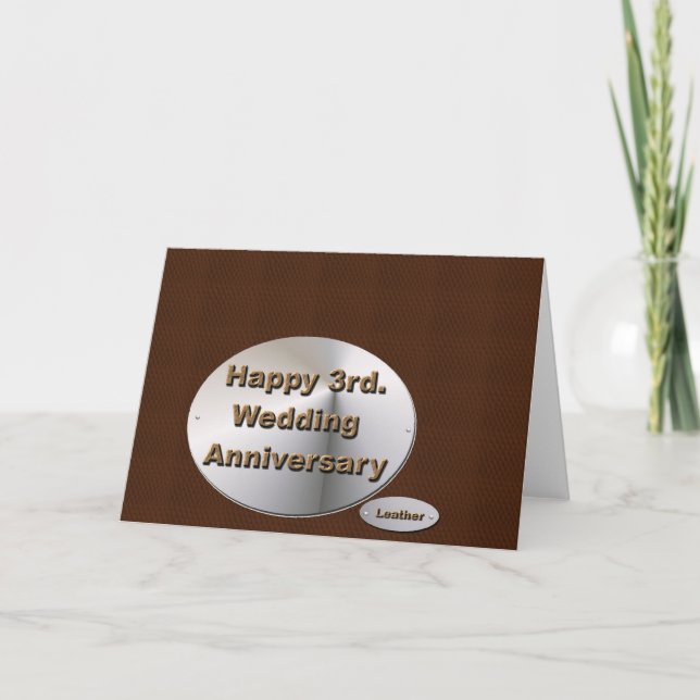 Happy 3rd. Wedding Anniversary Card (Front)