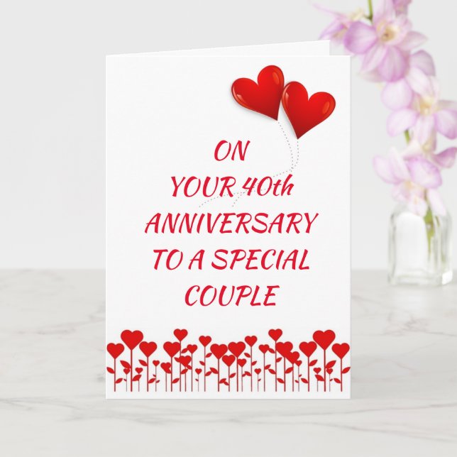 **HAPPY 40th ANNIVERSARY A *SPECIAL COUPLE* Card (Orchid)