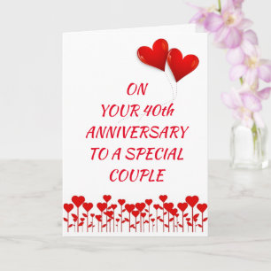 **HAPPY 40th ANNIVERSARY A *SPECIAL COUPLE* Card