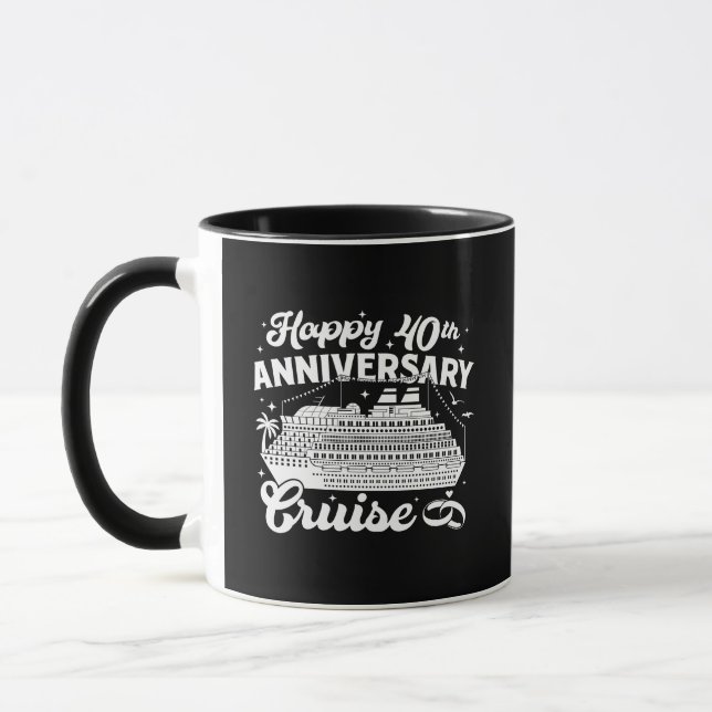 Happy 40th Anniversary Cruise Vacation Memory Mug (Left)