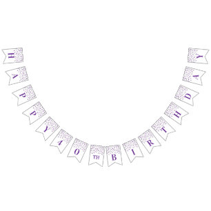 Happy 40th Birthday Banner Purple Silver Confetti