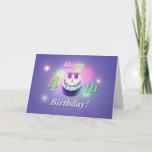 Happy 40th Birthday Cake Card<br><div class="desc">A funny smiling birthday cake with balloon eyes,  40 candles for his mouth and eyebrows,  and my original verse inside.</div>