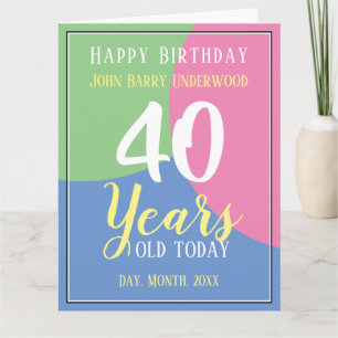 Happy 40th Birthday Card
