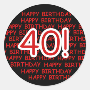 Happy 40th Birthday Classic Round Sticker