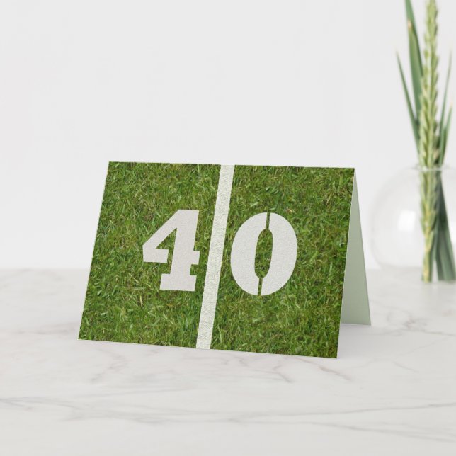 Happy 40th Birthday Football Card Customisable (Front)