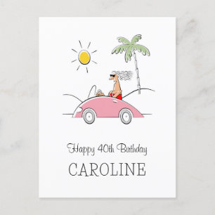 Happy 40th Birthday Funny Humorous Card For Her