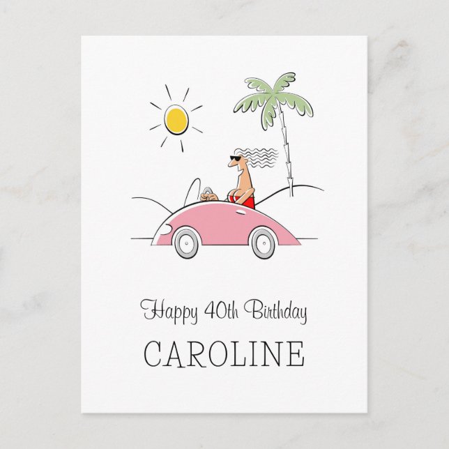 Happy 40th Birthday Funny Humorous Card For Her (Front)