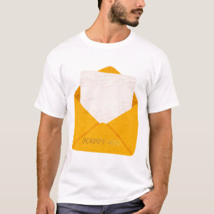 Happy 40th Birthday Gold Envelope Blank Note T-Shirt