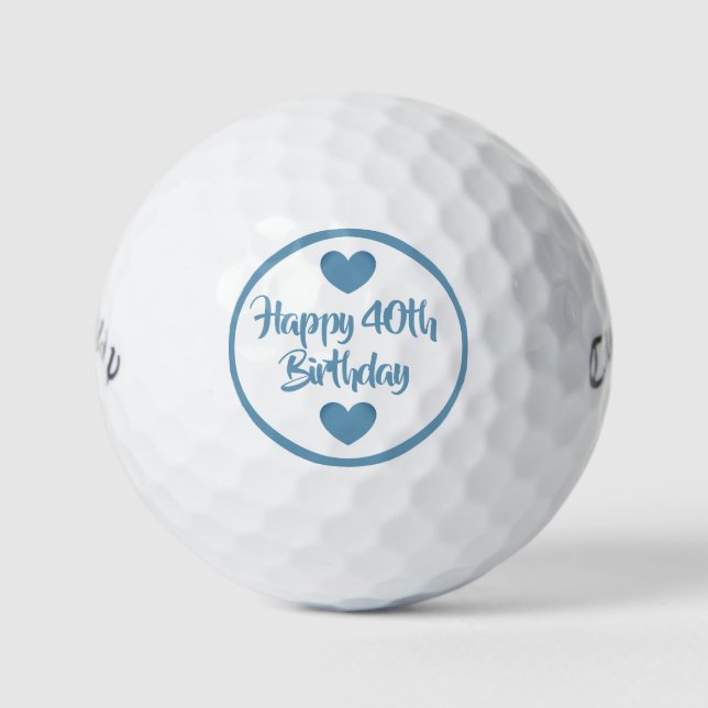 Happy 40th Birthday golf balls by dalDesignNZ (Front)