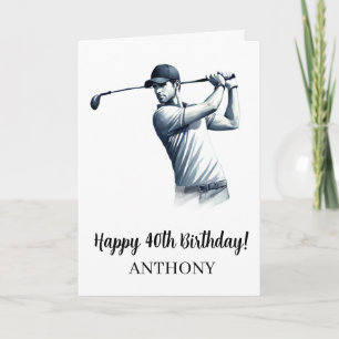 Happy 40th Birthday Golfer Golf Dad Husband  Card