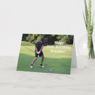 Happy 40th Birthday Golfer Sports Photo Thank You Card