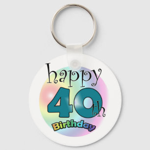Happy 40th Birthday Key Ring