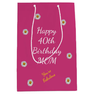 Happy 40th Birthday Mum Medium Gift Bag