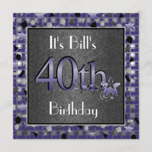 Happy 40th Birthday Party Invitation  For Him
