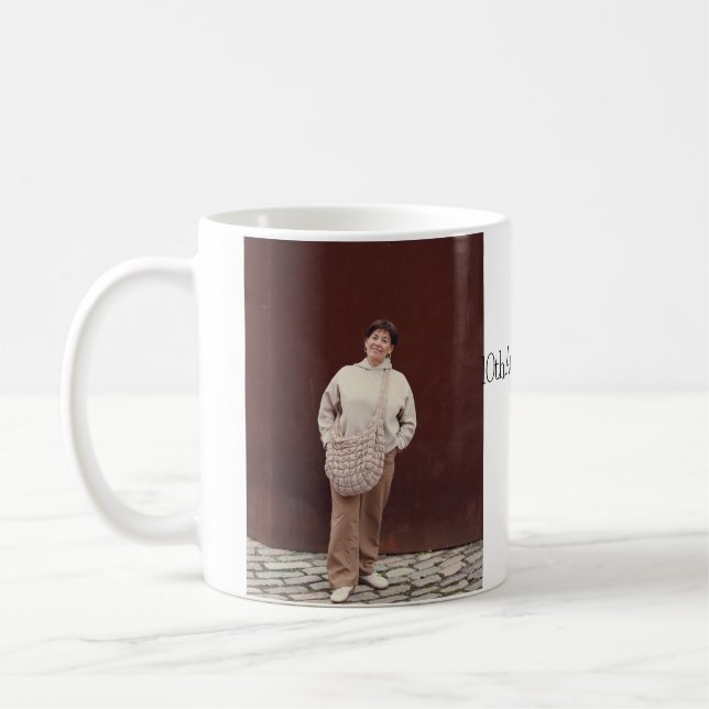 Happy 40th birthday photo modern simple minimal  coffee mug (Left)