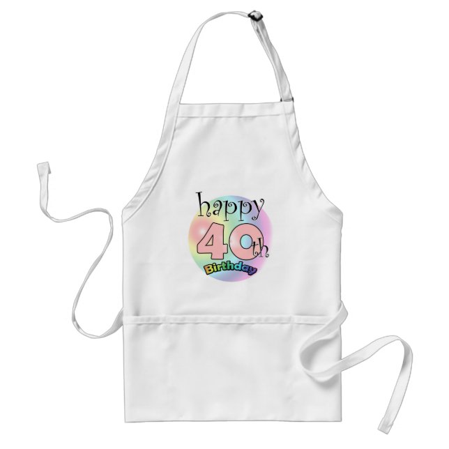 Happy 40th Birthday (Pink) Standard Apron (Front)