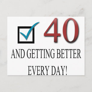 Happy 40th Birthday Postcard