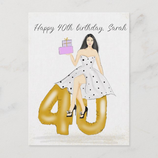 Happy 40th birthday postcard (Front)
