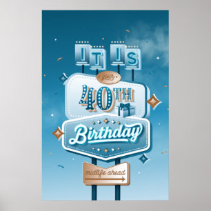 Happy 40th Birthday Poster (24x36)