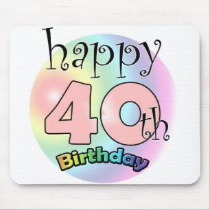 Happy 40th birthday (roze) mouse mat
