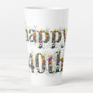 Happy 40th Birthday Sprays of Wildflowers Latte Mug