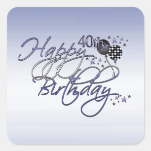 Happy 40th Birthday Sticker