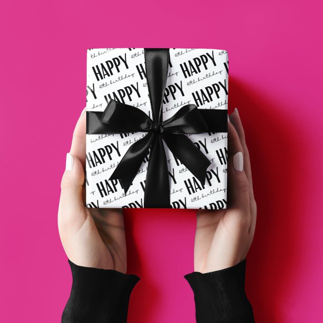 Happy 40th Birthday Wrapping Paper Sheets (Celebrate a 40th birthday with this fun wrapping paper! )