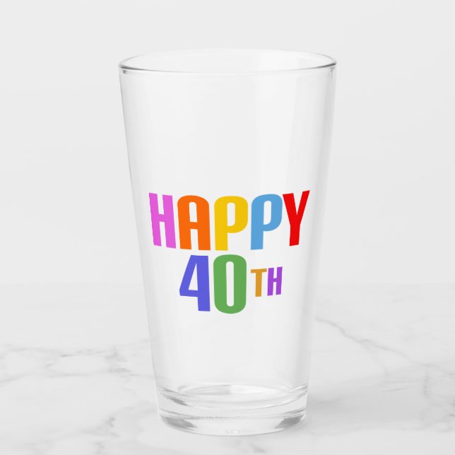 Happy 40th glass (Front)