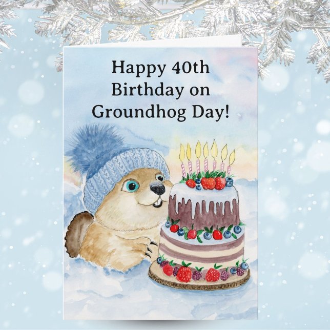 Happy 40th Groundhog Day Birthday  Card (Creator Uploaded)