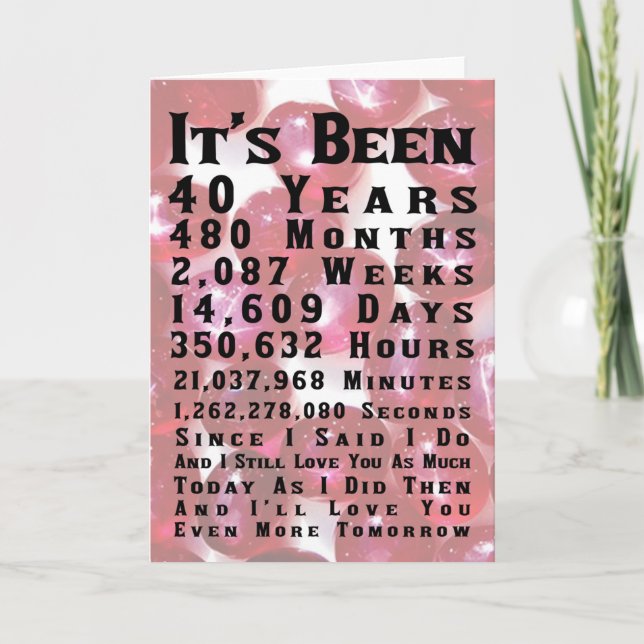 Happy 40th Ruby Wedding Anniversary Card (Front)