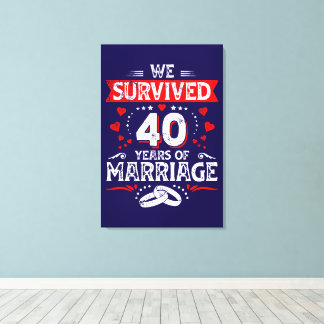 Happy 40th Wedding Anniversary couples anniversary Canvas Print
